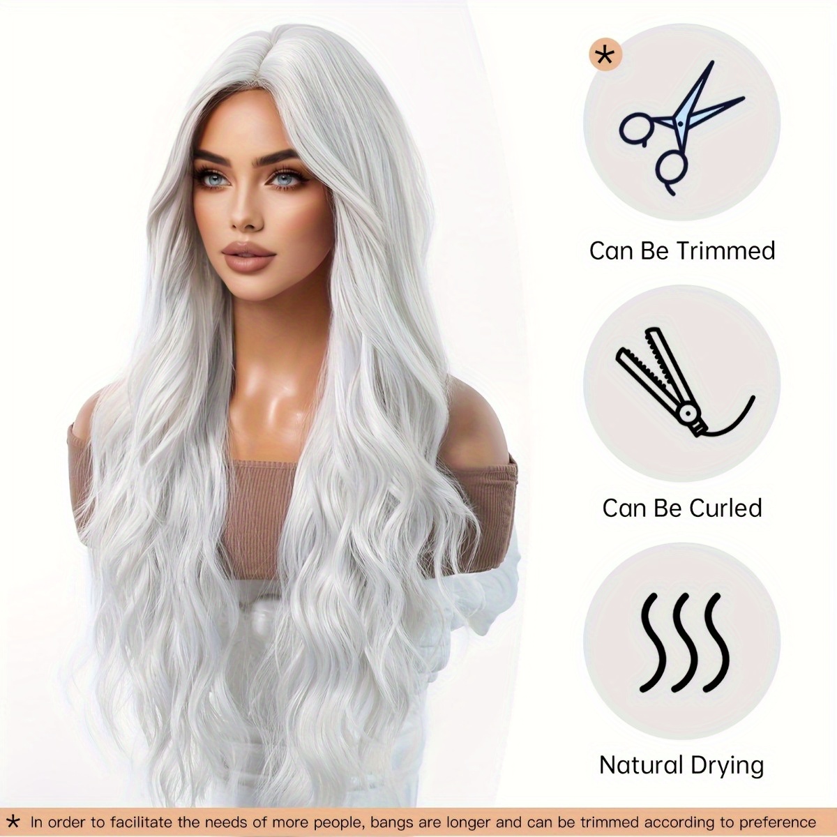 Hair Care Long Hair - Peluca de fibra sintética de la