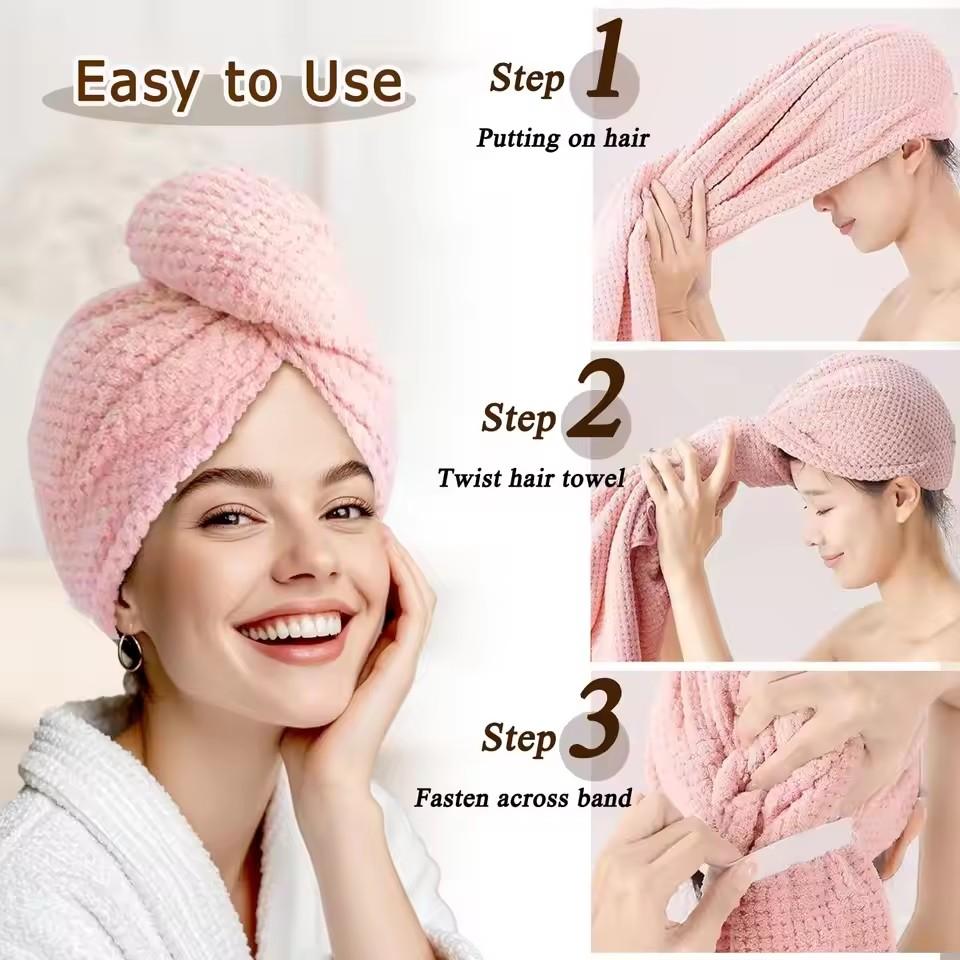 Hair Turban Towel - Toalla de secado de cabello de