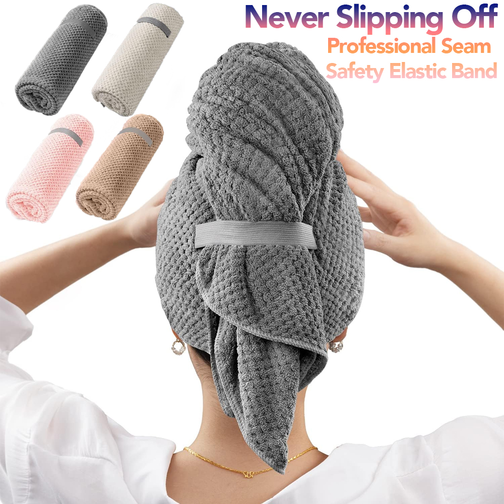 Hair Turban Towel - Toalla de microfibra para el cabello,