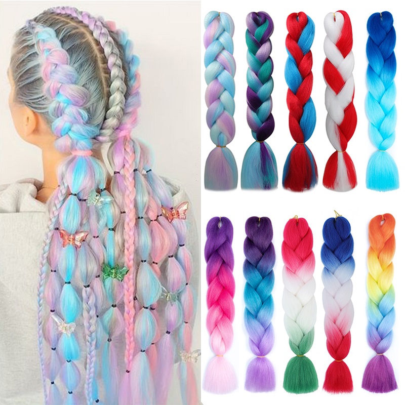Braiding Hair Kanekalon - Trenzas Jumbo sintéticas de 24 pulgadas,