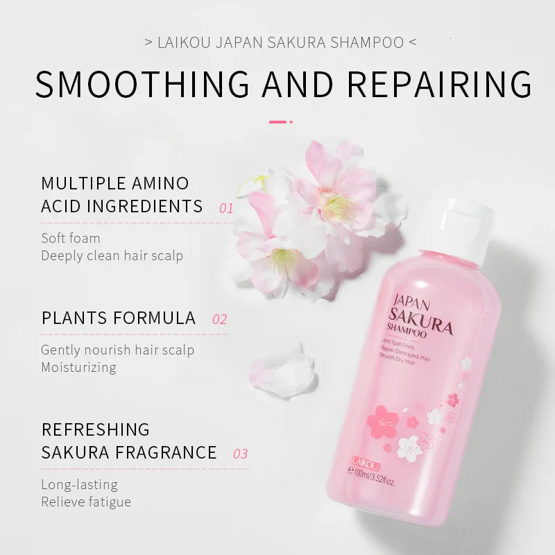 LAIKOU Japón Sakura champú rep - Hair Care Organic reseña y precio