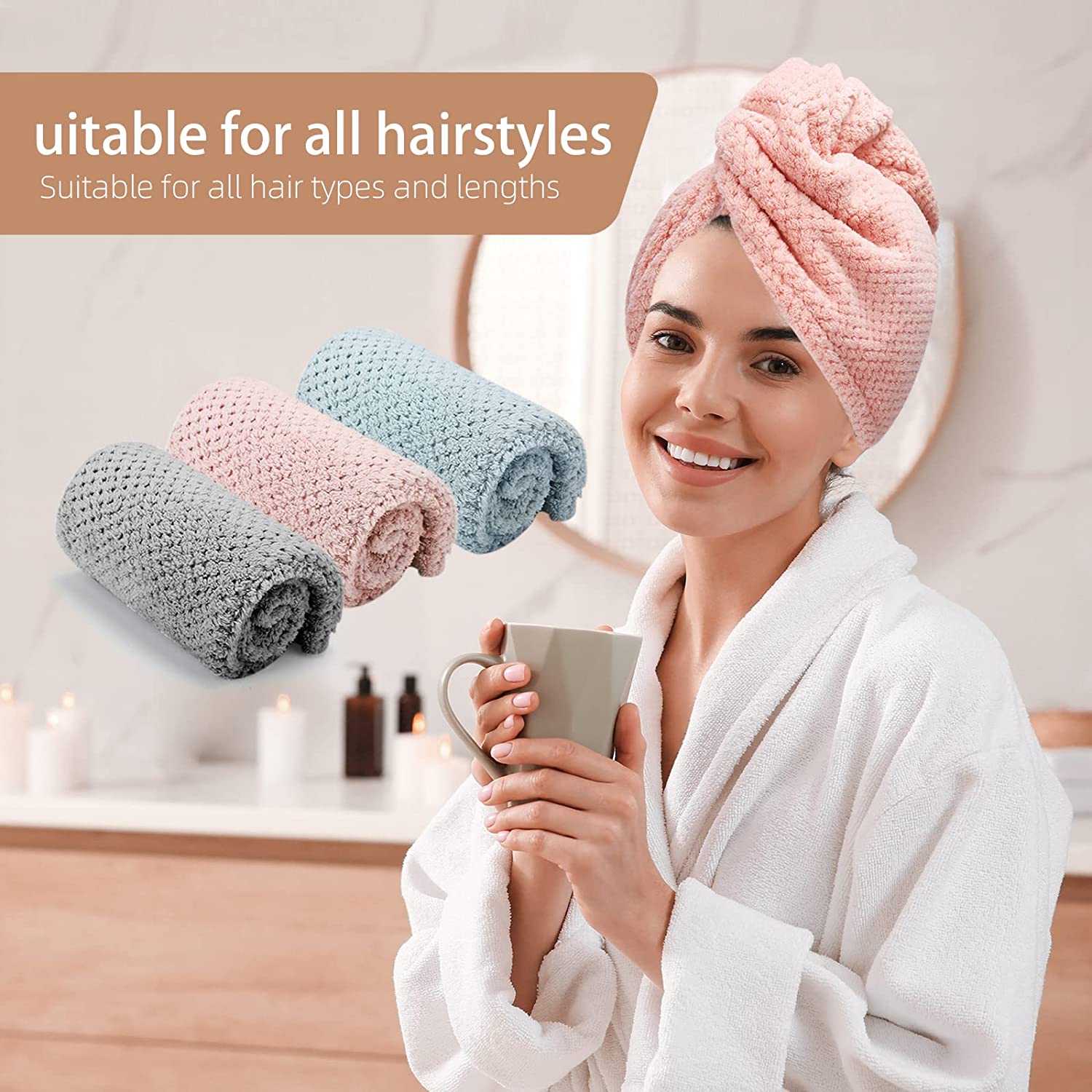 Toalla para el cabello seco pa - Hair Turban Towel reseña y precio